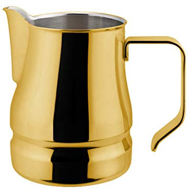 ILSA Lattiera Evolution per Cappuccino e Latte Art, Acciaio Inox 18/10, Color Oro, Tazze 3, Capacità 35 cl