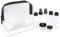 TWIVEE - Transparenter Kulturbeutel mit Reiseflaschenset - 1 Liter - Transparent - Weiss - Unisex