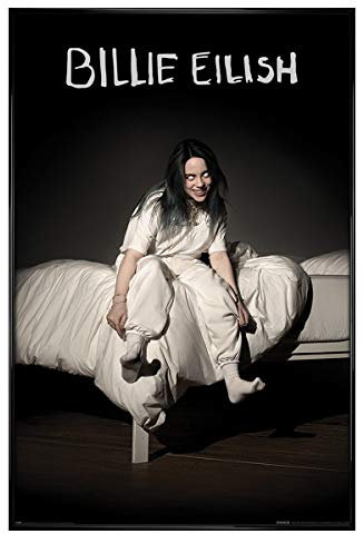 Billie Eilish Gloss Black Framed When We All Fall Asleep Where Do We Go Poster 61x91.5cm Wall Art