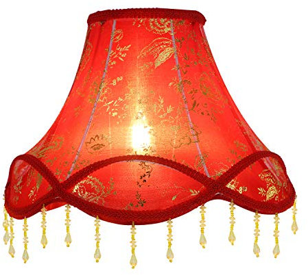 Eastlion 14 E27/E14 Pantalla de Lámpara de Mesa Pantalla de Pie,15x36x25cm Rojo