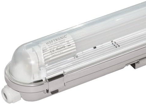 HOFTRONIC - Réglette LED 120cm - 18W 1980 Lumen (110lm/W) - IP65 extérieur étanche - 4000K neutre blanc - 30.000h - Avec tube fluorescent LED - Lampe de cave éclairage de garage - Connectable