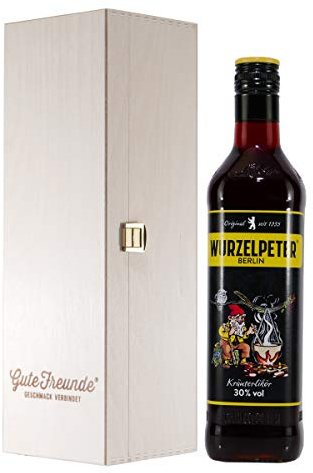 Wurzelpeter - Kräuterlikör mit Geschenk-Holzkiste