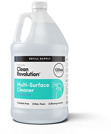 Clean Revolution Multi Surface Cleaner Refill Supply, Non-Toxic, Eco-Friendly & Plant-Based, Ready to Use, Spring Air, 128 Fl Oz (1 Gallon)