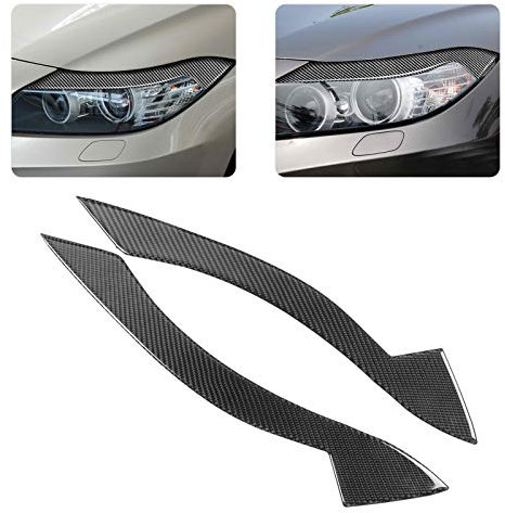 1 Paar Scheinwerfer Augenbrauen Verkleidung, Carbon Scheinwerfer Augenbrauen Augenlid Aufkleber Aufkleber, Frontlicht Augendeckel Streifenabdeckung Dekoration für Z4 E89 2009‑2015