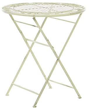 Beliani Stilvoller Gartentisch Metall hellgrün rund klappbar 70 cm Bivio