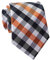 Rosiika Herren Karomuster Karo Streifen Krawatte Muster Business Formale Designer Hochzeit Party Krawatten, Orange/Weiß/Schwarz, Einheitsgröße