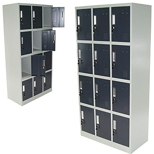Spind 12-Fächer Zwölferspind Garderobenschrank Umkleidespind Metallschrank 12 Spind Wertfachschrank Fächerschrank Umkleideschrank 57024 AWZ