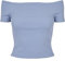 Urban Classics Women's Ladies Off Shoulder Rib Tee T-Shirt, Viola Blue, S