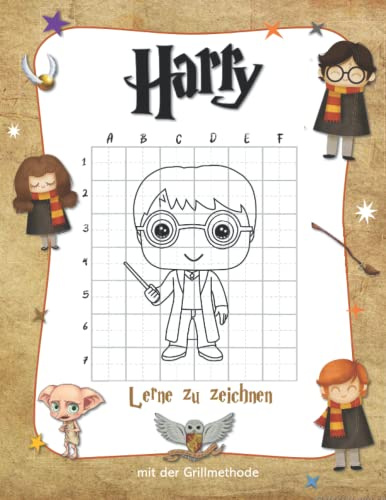 Lerne HARRY zu zeichnen: Zeichnen Sie Ihre Lieblings-HP-Charaktere - Zeichenbuch für Kinder (inoffiziell)