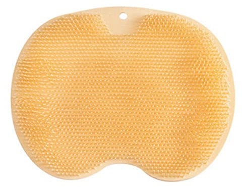 Shower Foot Scrubber, Practical TPR Foot Back Scrubber with Suction Cup, Foot Cleaner Massager Mat for Shower Massages(Orange)