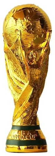 AMMICCO Trophée d'or de Football Trophée de Coupe du Monde Réplique de Coupe du Monde en Résine Collection de Souvenirs de Décorations pour Maison Bureau Cadeaux pour Fans (27CM)
