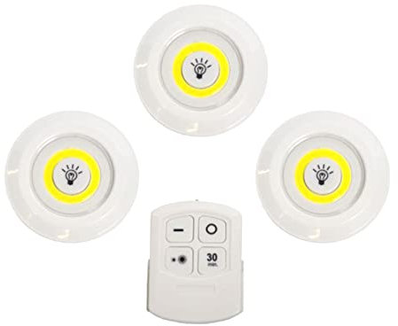 HAC24 3x COB Push Lampe mit Fernbedienung Batterie Dimmbar 200lm Unterbauleuchte Schranklampe Schrankleuchte