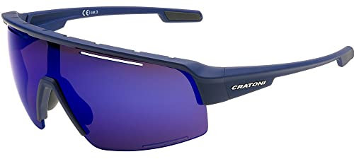 Cratoni C-MATIC COLOR+ SPORT Fahrradbrille Sportbrille Sonnenbrille High-Definition Glas (blau-blau)