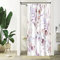 Uiiooazy Duschvorhang 90x180cm, Duschvorhang Schmal Anti Schimmel Lila Violett Blätter Rosa Blumen Klein Duschvorhänge Wasserdicht Polyester Stoff Waschbar Bad Vorhang mit 6 Haken für Badezimmer
