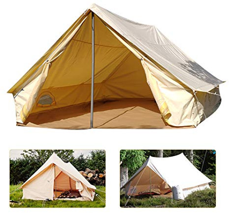 Outdoor camping tent Waterproof Big space Cotton bell yurt Double door For 2-4 people 3 * 3.2 * 1.9m Glamping Tent for Camping Travel Christmas Party Yurt