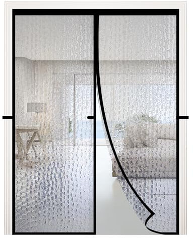 RELIANCER Magnetic Thermal Insulated Curtains, Waterproof EVA Door Cover, Fit 32x96 Door Size, Temperature Protection, Self-Closing, Windproof