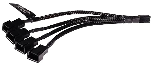 Alphacool 18694Y-Splitter 3-Pin auf 4x 3-Pin 15cm Kabel Modding gesleevt schwarz
