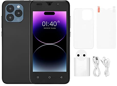 Téléphone Portable avec écran de 5 Pouces, Smartphones Déverrouillés Résolution 1280 X 720 Écran de 5 Pouces Matériau ABS à Déverrouillage du Visage pour l'étude (Prise UE)