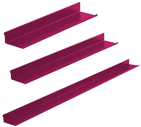 HN Kernstützen Metallwaren Kinderregal | Regal für das Kinderzimmer, schöne Kinderzimmer Möbel, praktisch zur Spielzeug Aufbewahrung, tolles Wandregal Kinderzimmer (Rosa, 118 x 7,8 cm)
