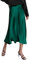 Zeagoo Damen Satin Rock Lang Hohe Taille Skirt Elegant Seide Midirock Sommer Midi Business Rock Dunkelgrün XL