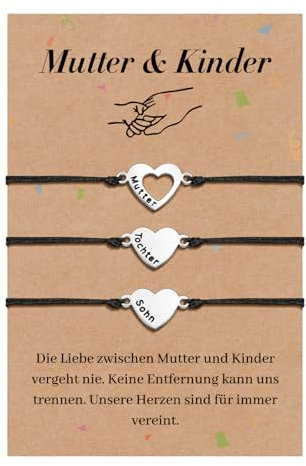 CheersLife 3 Mutter Tochter Armband Mutter Sohn Armband Mama und Sohn Tochter Geschenke für Mutti von Sohn Tochter Armbänder Mutter Tochter Geschenk zum Geburtstag Muttertag Weihnachten Geschenk