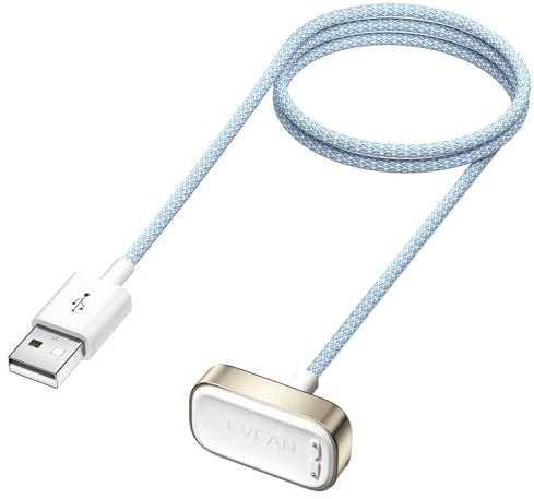 LVFAN Charger Cable for Fitbit Charge 6/Charge 5/Luxe, Fast Charging Cable Smartwatch Replacement Accessories Nylon Braided Cord Charger Dock for Fitbit Charge 6&Charge 5&Fitbit Luxe (3.3 ft), White