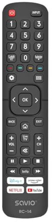 Savio Rc-14 Hisense Smart Tv Universal Tv Remote One Size