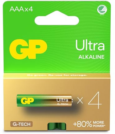 GP Batteries 220197 Lot de 4 piles GP Ultra Alcaline Ministilo AAA 24AU/LR03