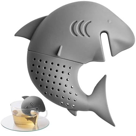 Tedious Hai-Teesieb,Tier-Tee-Ei,Loseblatt-Teesieb | Diffusor für lose Blätter in Lebensmittelqualität, süßer, lustiger Teefilter in Tierform, Silikon-Teesieb für lose Blätter für zu Hause