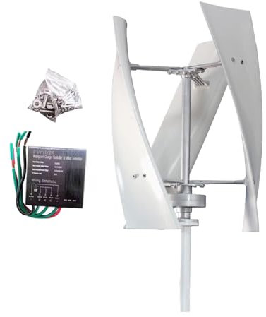 Kit Generatore Eolico da 400 W, Generatore Eolico Ad ASSE Verticale, Generatore Eolico Verticale A Spirale con Controller, 3 Pale, per Casa Camper Marina,12v