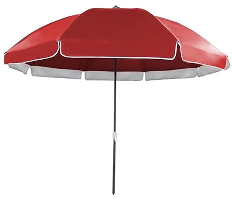 PQPQLI Wasserdichter Sonnenschirm Mit UV-Schutz UPF 50+, Windfest Lichtbeständig Balkonschirm, Tragbar Leicht Für Garten Terrasse Balkon Strand Camping(Red,260cm)