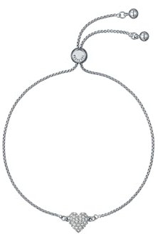 Ted Baker Adoria Crystal Sweetheart Adjustable Bracelet For Women (Silver/Crystal)
