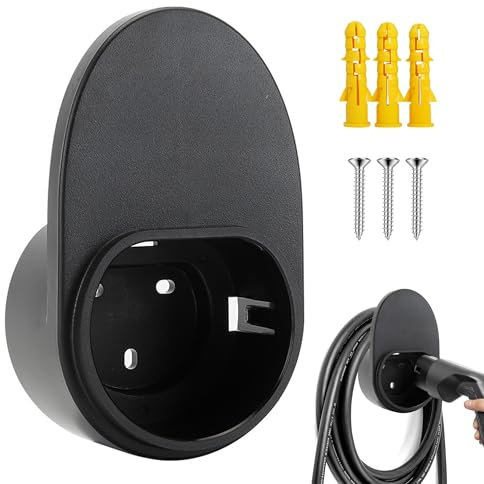 HAOBIN Support Câble Recharge Type 2 Support Mural de Cable Type 2 Support de Type 2 Chargeur Support de Prise Compatible avec Tous Les câbles de Recharge de Type 2 conformes à l'UE (A)