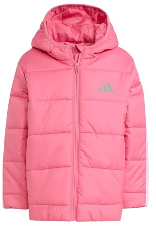 adidas Unisex Kinder ESSENTIALS 3 STRIPES PADDED JACKET, Pink Fusion/White, 6-7 Years