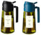 TrendPlain Pulverizador Aceite Spray 470ml - 2 en 1 Spray Aceite Cocina y Dispensadora con Etiquetas y Protección contra la Luz para Freidora de Aire, Ensaladas y Vinagre - Negro y Marino