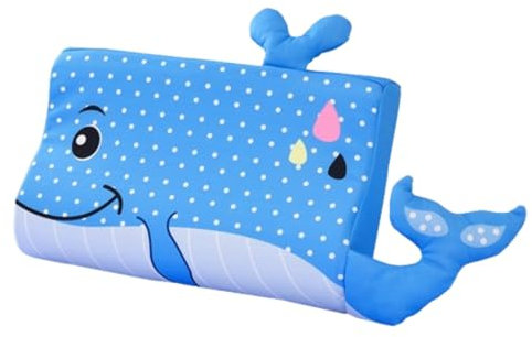 Schlummerkids Kissen Original,Kinderkissen für Besserenund Gesünderen, Calmly Ergonomisch, Kawaii Tiere Kissen, Atmungsaktiv und Hautfreundlich (Mit Kopfkissenbezug) (Blauwal,45*27*6 cm)