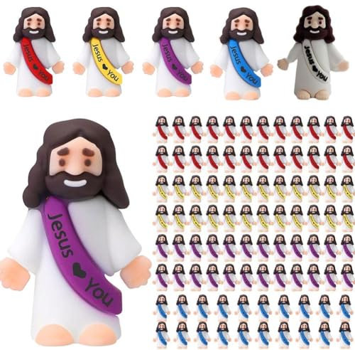 BaYuYPOO Mini-Jesus-Figuren – Oster-Jesus-Figuren, Spielzeug für Schule, Partygeschenke und Ostereierfüller, 50 Stück