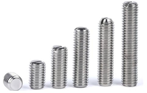 Haroar 30 Stück/50 Stück M3 x 3 mm ~ 16 mm SUS304 Edelstahl-Innensechskant-Stellschrauben mit Schlitz und Flacher Spitze, kopflose Schraube, Madenschraube(30Pcs M3x16)