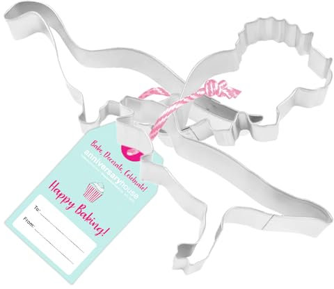 Anniversary House Dinosaur Cookie Cutter Trio 3 Piece Set, Tin-Plated Steel, Dinosaur Cookie Cutters, Biscuit Cutters, K0021, Silver