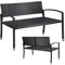 Gartenbank Rattan, Polyrattan Sitzbank Wetterfest, 2 Sitzer Gartenbank, Balkon Bank, 320kg Belastbar, 122x60x85cm, Gemütliche Gartenmöbel Bank, Parkbank, Einseitiges Rattan, Sitzbank Outdoor, Schwarz