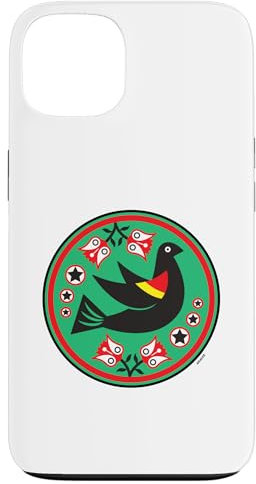 Pennsylvania niederländischer roter geflügelter schwarzer Vogel MCM Hex-Schild Hülle für iPhone 13