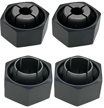 1/2 Router Collet 12.7mm and 1/4 Router Collet 6.35mm For Dewalt 326286-04 DW621 DW6212 DW616 DW618, For Boschh 1617, 1618, 1618EVS, 1617EVS, 1613AEVS,Craftsman router Hitachi 323-293, (4 Pck)
