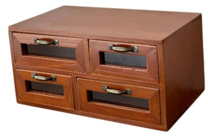 Sharplace Schreibtisch Organizer mit 4 Schubladen, Speicherschubladen Tabletop Speicherorganisation Rustic Vintage Stand Riser für Büro