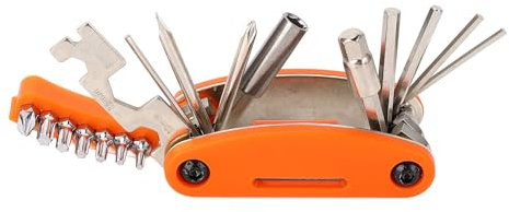 20 in 1 Fahrrad Multitool Professional Tragbares integriertes Design Fahrradreparaturwerkzeug für Notfallwartungs -Campingreisen (Orange)