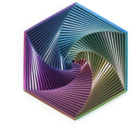 PLUSHCEWT 3D Fidget Toy Hexagon Rotierend Stressabbau | Fraktaler Druck, Sensorik, Angstlinderung, Taschengroß, Für Erwachsene Kinder, Geschenk