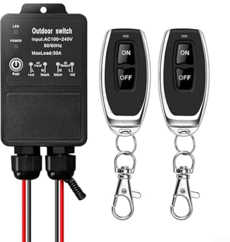 Interrupteur télécommande sans fil radiofréquence, 30 A AC110-240 V avec étanchéité IP65 pour éclairage extérieur gestion des appareils industriels (B)