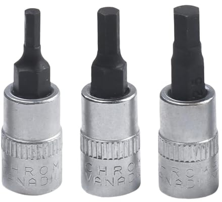 Jeu d'embouts à six pans creux 1/4 (H3-H8, 3-8 mm) pour clés à douille, acier au chrome vanadium, 6 pièces, finition argentée