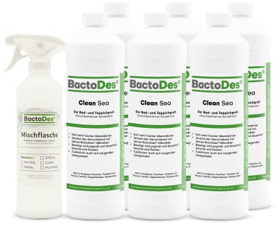 BactoDes - Clean Allround SEA probiotischer Allzweckreiniger 6L Konzentrat mit Sprayflasche - Spezial Enzymreiniger mit bio Mikroben-Wirkung - Effektiver Geruchsneutralisierer & Geruchsentferner