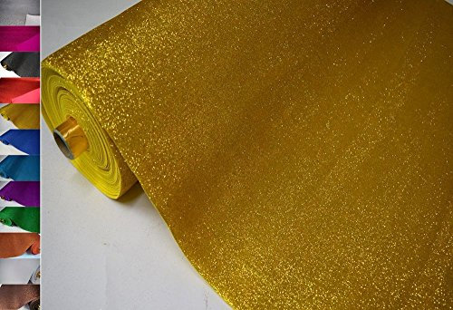 StoffBook MOOSGUMMI Glitzer METERWARE 2MM BASTELMATERIAL Stoff Stoffe, D232 (Gold)