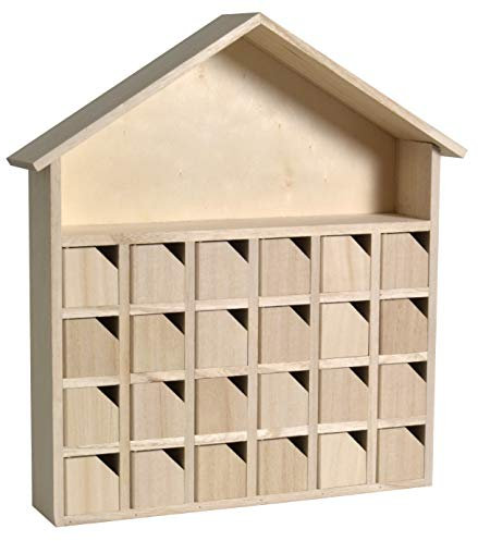 Artemio Adventskalender, Holz, 31,5 x 7 x 34 cm